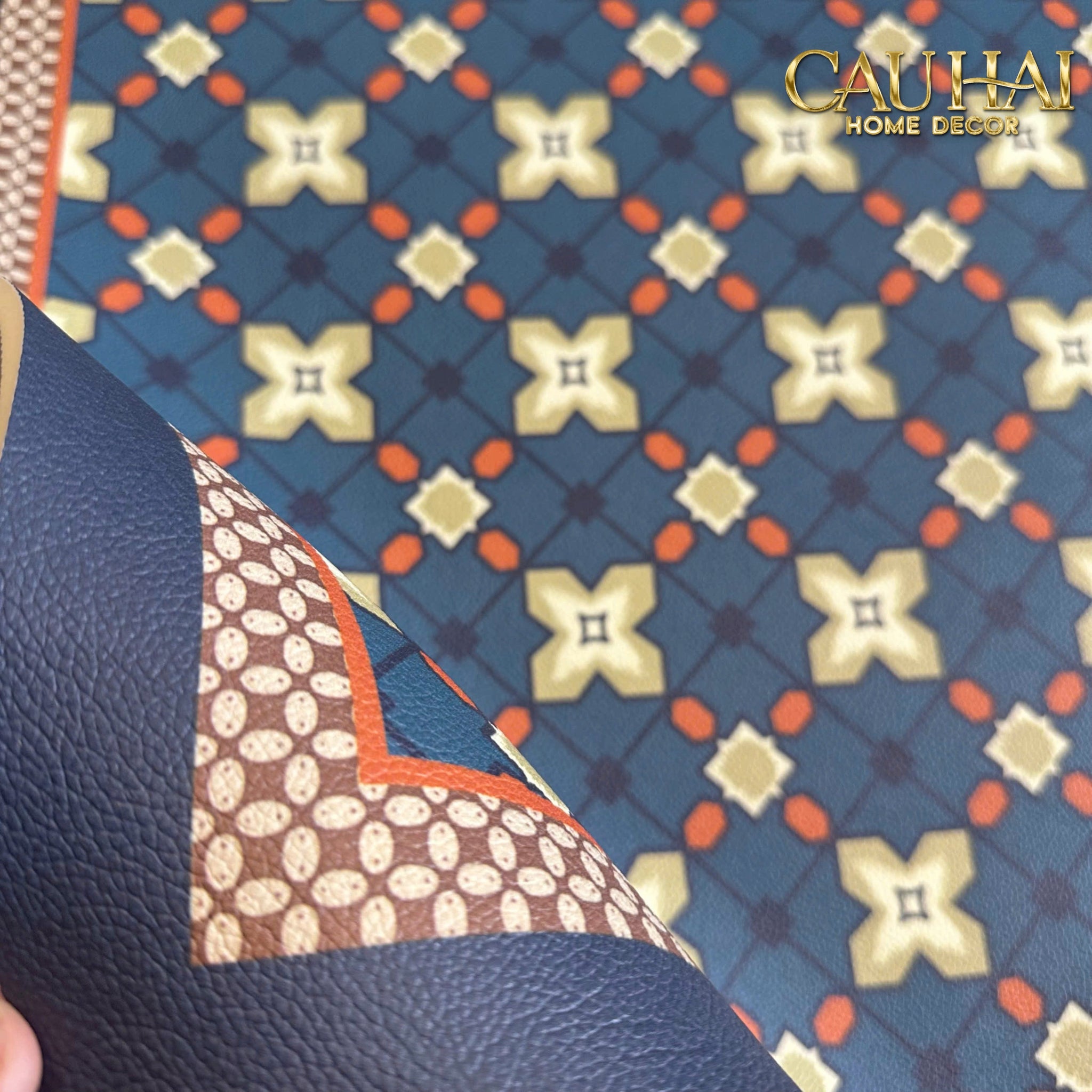 THẢM CỬA DA 60X90 - LATTICE OF LUXURY DOOR MAT-CẬU HAI HOME DECOR