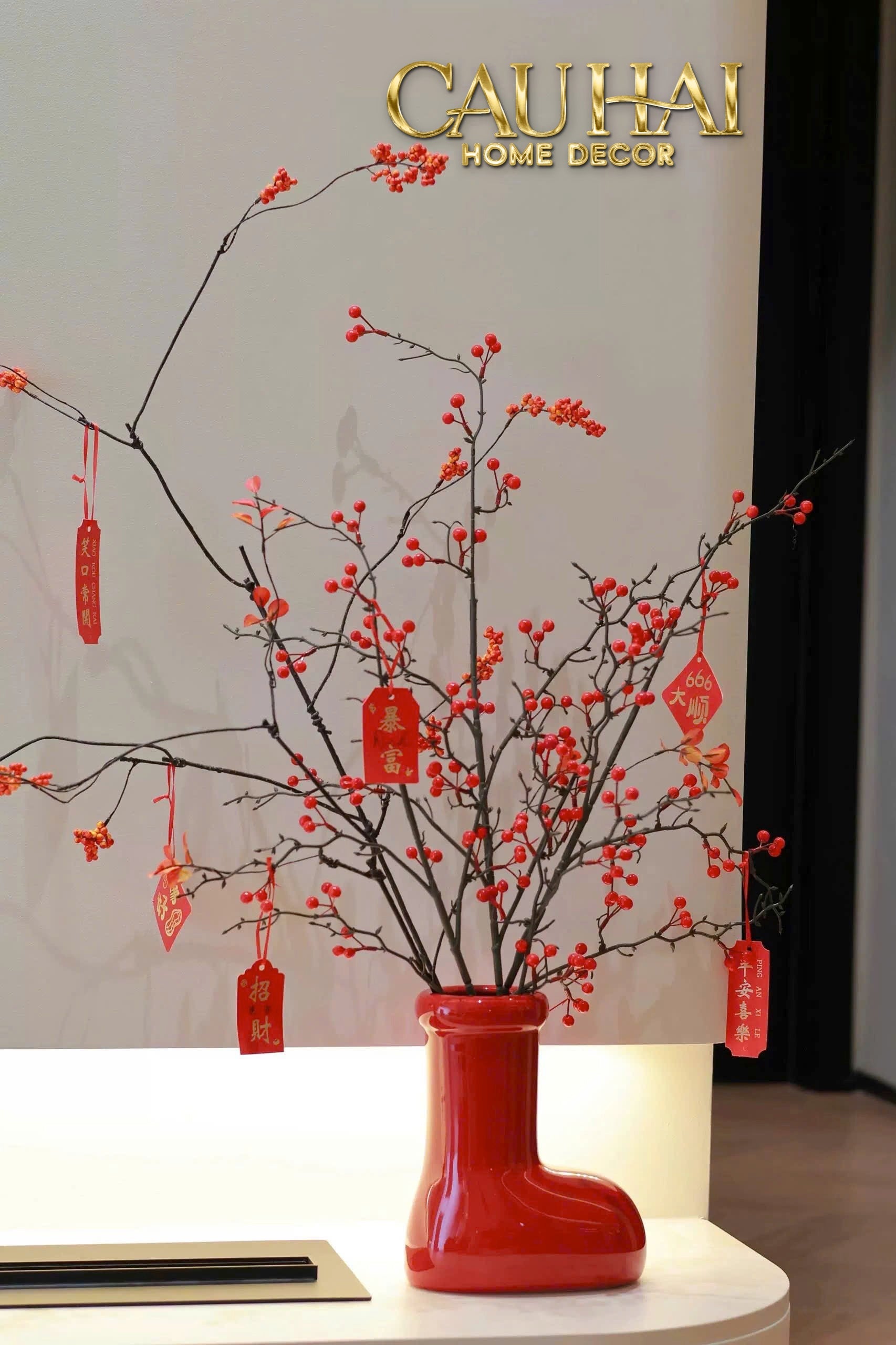 FÊTES COUTURE - BÌNH HOA ROUGE GLOSSY BUBBLR BOOT VASE - CẬU HAI HOME DECOR