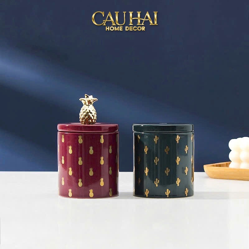 LỌ KẸO GOLDEN ICON CERAMIC CANISTER - CẬU HAI HOME DECOR