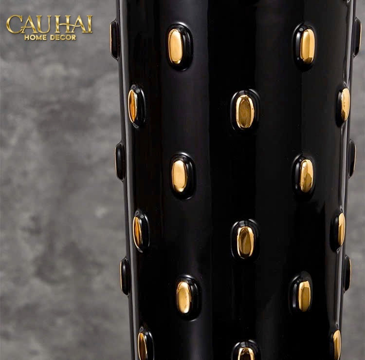 SET 2 BÌNH LỌ IMPÉRIALE BASTION ARMORY NOIR-GOLD VESSEL - CẬU HAI HOME DECOR