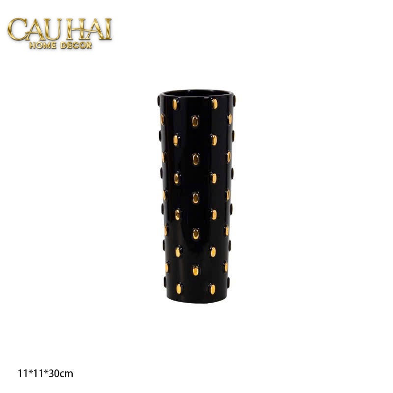 SET 2 BÌNH LỌ IMPÉRIALE BASTION ARMORY NOIR-GOLD VESSEL - CẬU HAI HOME DECOR