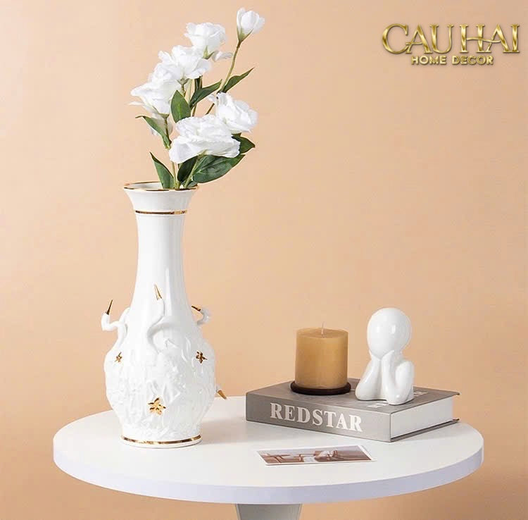 HOME COUTURE - BÌNH HOA THIÊN NGA - ODETTE IMPÉRIALE SWAN PRINCESS VASE H31 - CẬU HAI HOME DECOR
