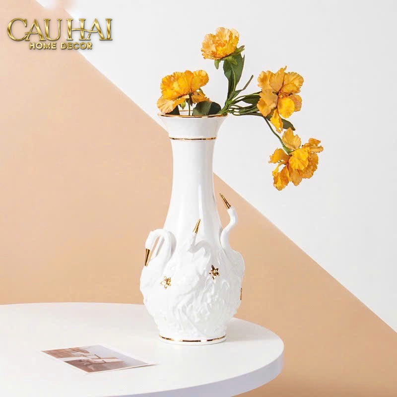 HOME COUTURE - BÌNH HOA THIÊN NGA - ODETTE IMPÉRIALE SWAN PRINCESS VASE H31 - CẬU HAI HOME DECOR