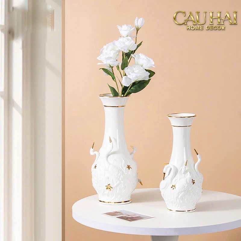 HOME COUTURE - BÌNH HOA THIÊN NGA - ODETTE IMPÉRIALE SWAN PRINCESS VASE H31 - CẬU HAI HOME DECOR