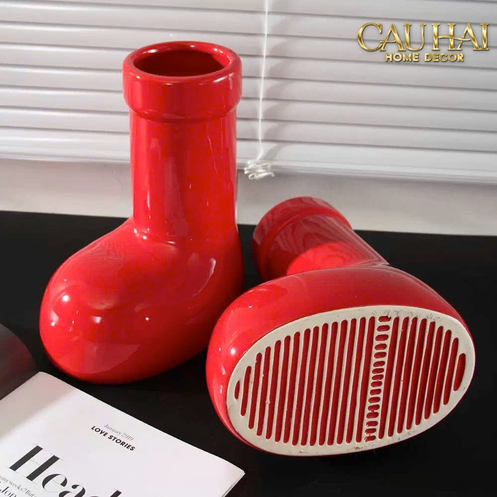 FÊTES COUTURE - BÌNH HOA ROUGE GLOSSY BUBBLR BOOT VASE - CẬU HAI HOME DECOR