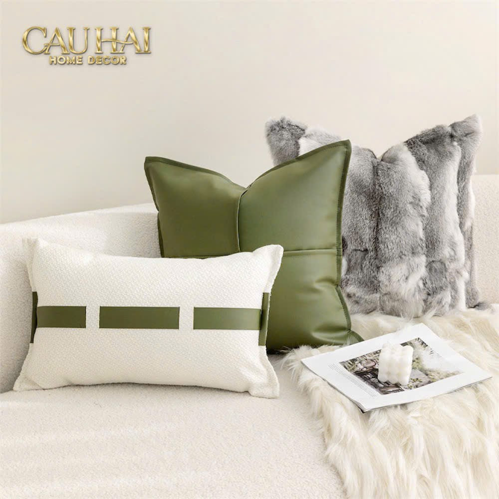 LAPIN GRIS FUR RABBIT PILLOW CASE 45