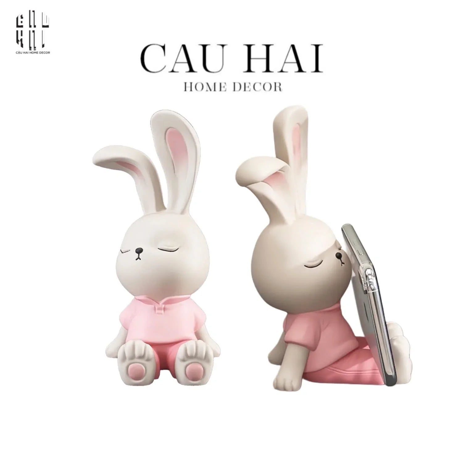 Giá Đỡ Điện Thoại Little Pink Bunny-CẬU HAI HOME DECOR
