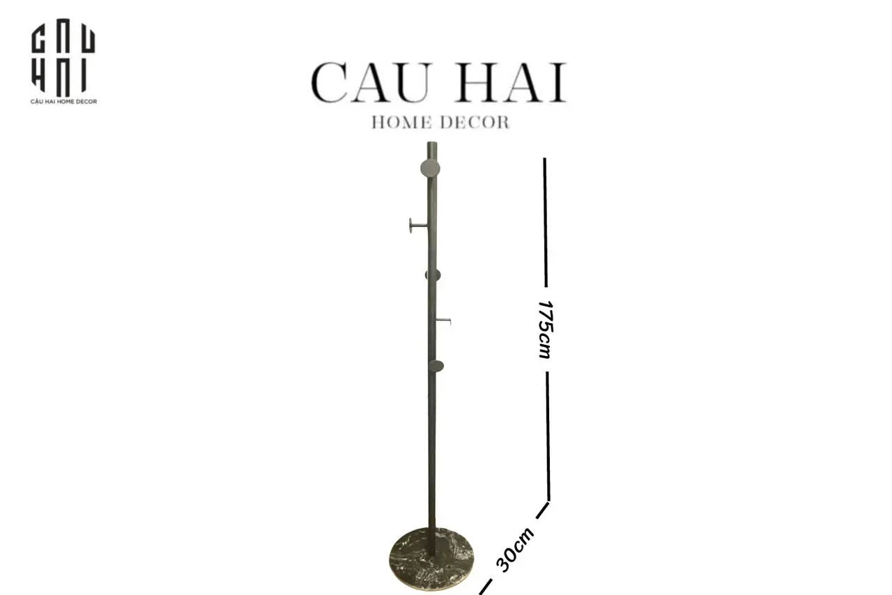 GIÁ TREO ĐỒ BLACK BUTTON - BLACK MARBLE