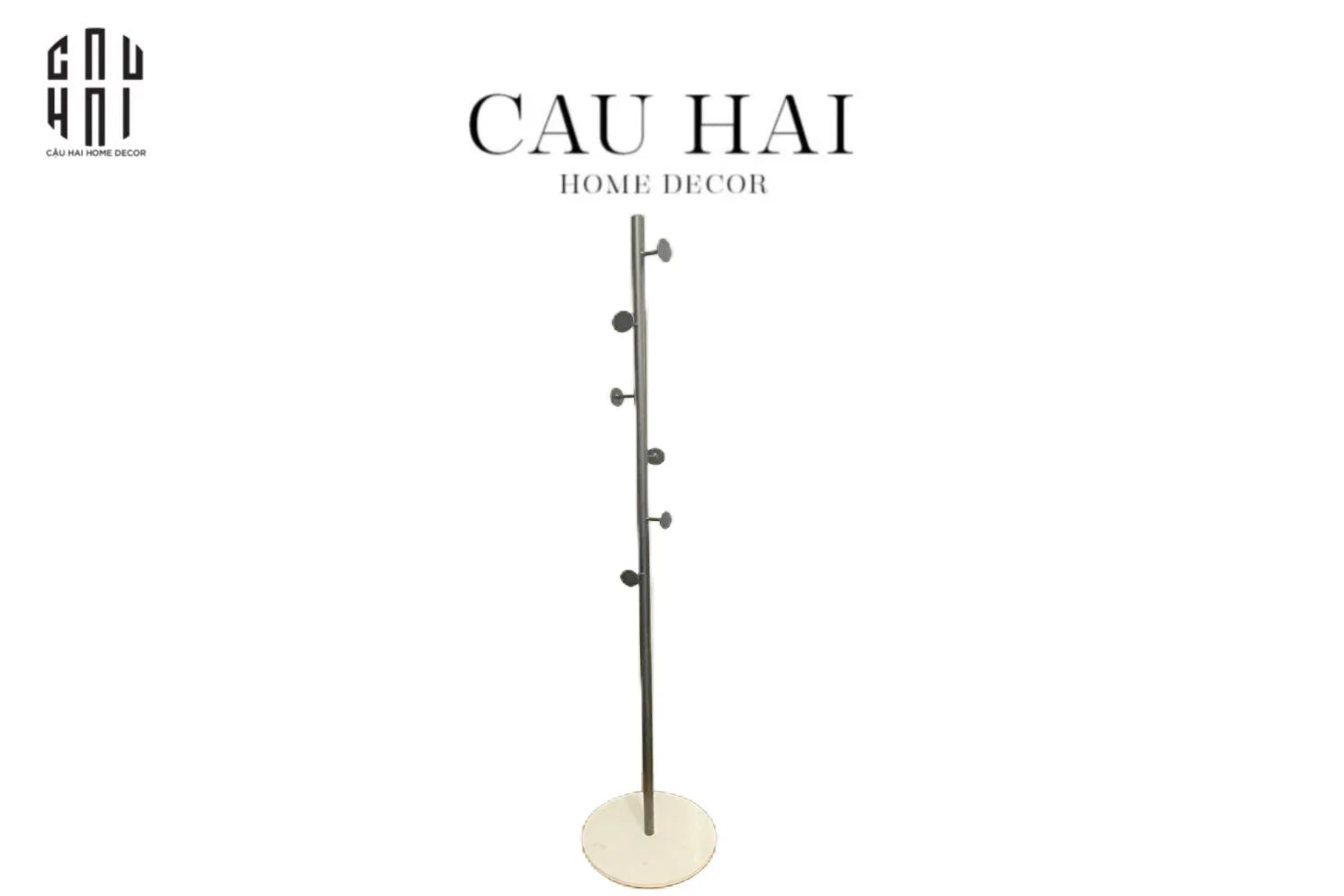 GIÁ TREO ĐỒ BLACK BUTTON - WHITE MARBLE