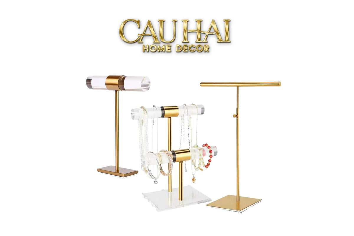 Giá Treo Túi Chữ T Stainless Steel & Acrylic-KỆ TRANG TRÍ-CẬU HAI HOME DECOR