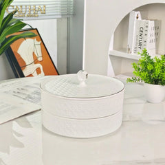 Gift Box Hộp Bánh Mứt DO Blanc D’Ivoire Porcelain Élégance Fêtes Plateau-TRANG TRÍ GIÁNG SINH-CẬU HAI HOME DECOR