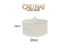 Gift Box Hộp Bánh Mứt DO Blanc D’Ivoire Porcelain Élégance Fêtes Plateau-TRANG TRÍ GIÁNG SINH-CẬU HAI HOME DECOR