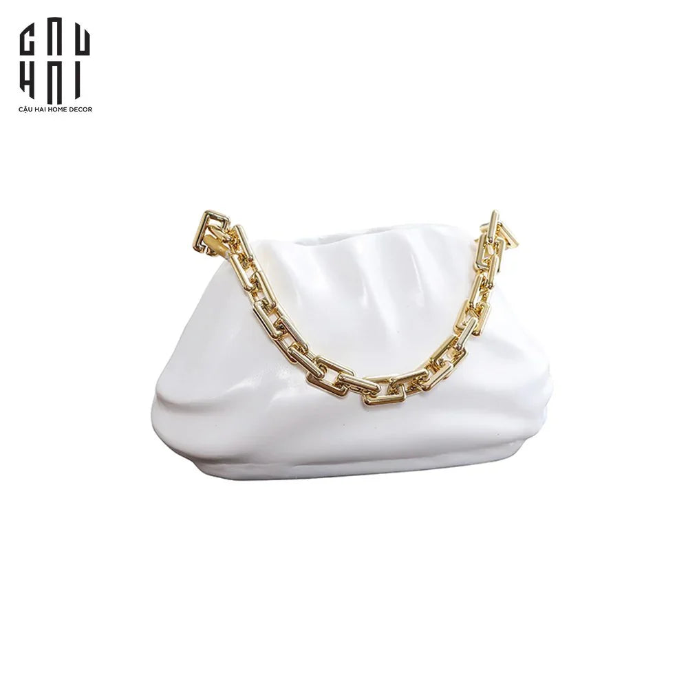 Giỏ Cắm Hoa Composite Golden Chain Ss25-CẬU HAI HOME DECOR