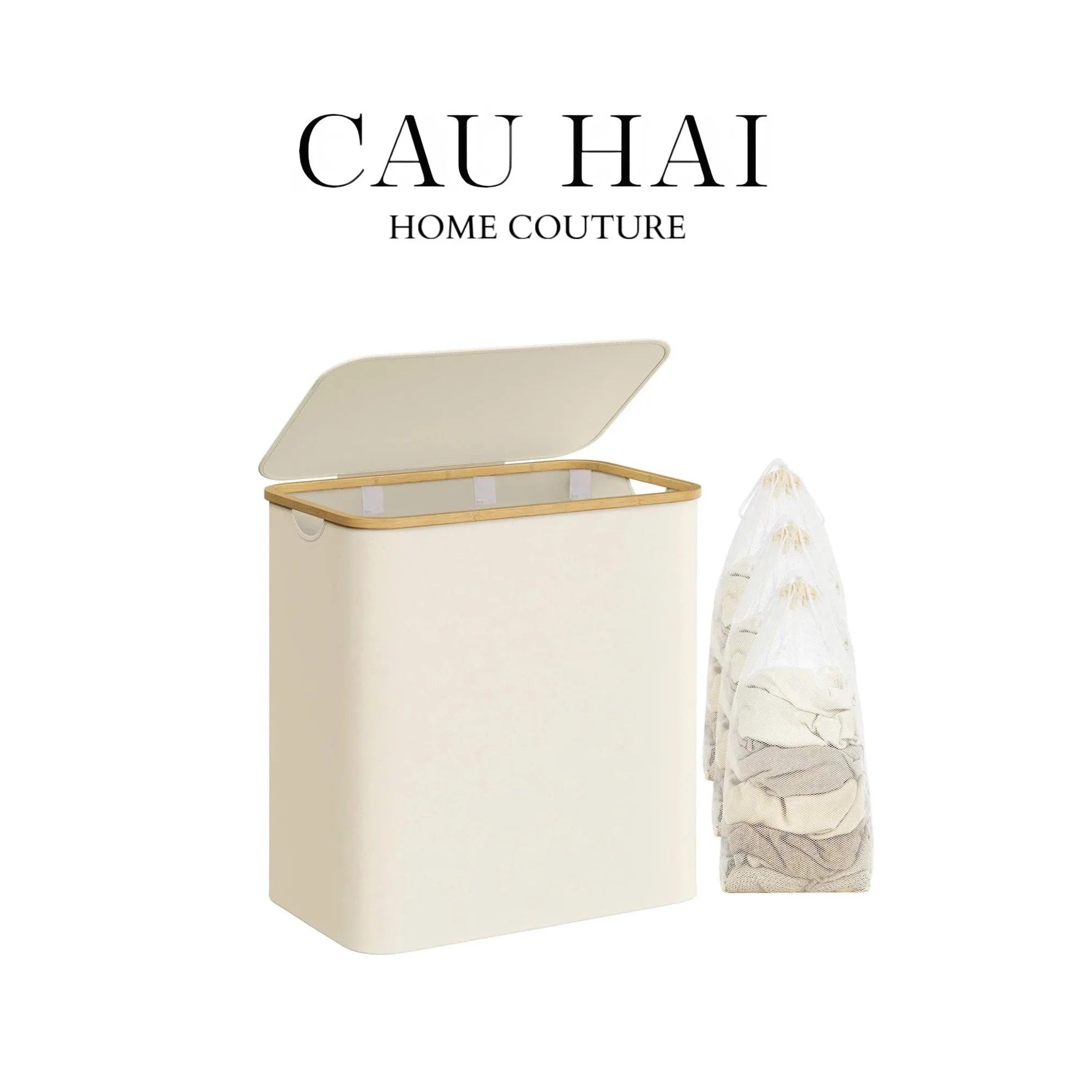 Giỏ Đựng Đồ Laundry Canvas 150L - Blanc-CẬU HAI HOME DECOR