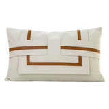 Gối Da Cadre Harnais Ivory Cognac 30x50-VỎ GỐI SOFA-CẬU HAI HOME DECOR