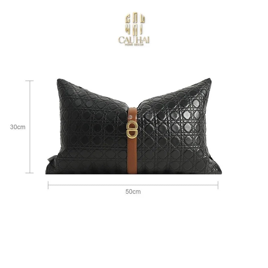 Gối Da D.O Cannage Belt Savoir 30X50-VỎ GỐI-CẬU HAI HOME DECOR