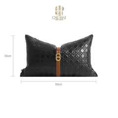 Gối Da D.O Cannage Belt Savoir 30X50-CẬU HAI HOME DECOR