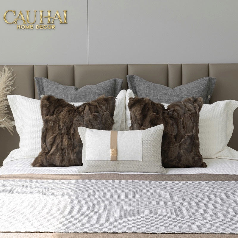 Gối Dệt Vân Équestre Boucle D’Or Greige 30*50-VỎ GỐI SOFA-CẬU HAI HOME DECOR-CẬU HAI HOME DECOR