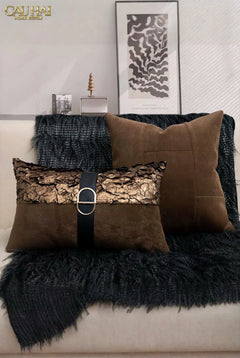 Gối Jacquard Galliano D’Or Bronze Leather 30X50-VỎ GỐI-CẬU HAI HOME DECOR