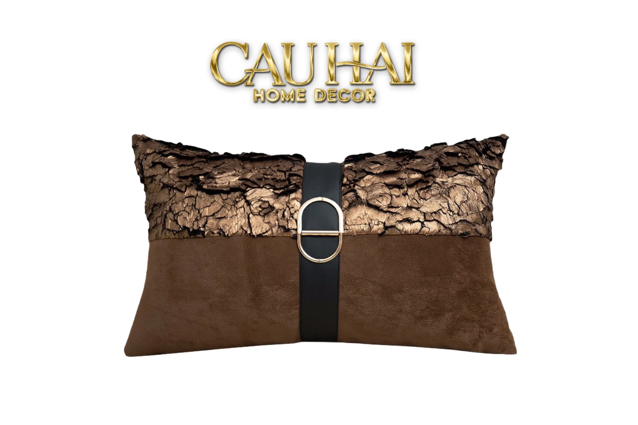Gối Jacquard Galliano D’Or Bronze Leather 30X50 - CẬU HAI HOME DECOR