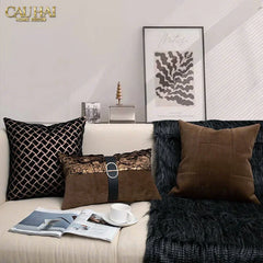 Gối Jacquard Galliano D’Or Bronze Leather 30X50-CẬU HAI HOME DECOR