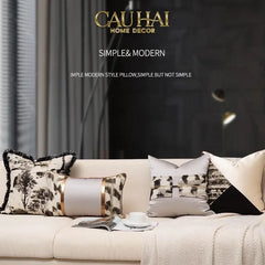 Gối Lụa Jacquard Ophelia Ceinture Métallique 30X50-VỎ GỐI-CẬU HAI HOME DECOR