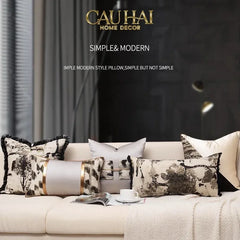 Gối Lụa Jacquard Ophelia Ceinture Métallique 30X50-VỎ GỐI-CẬU HAI HOME DECOR