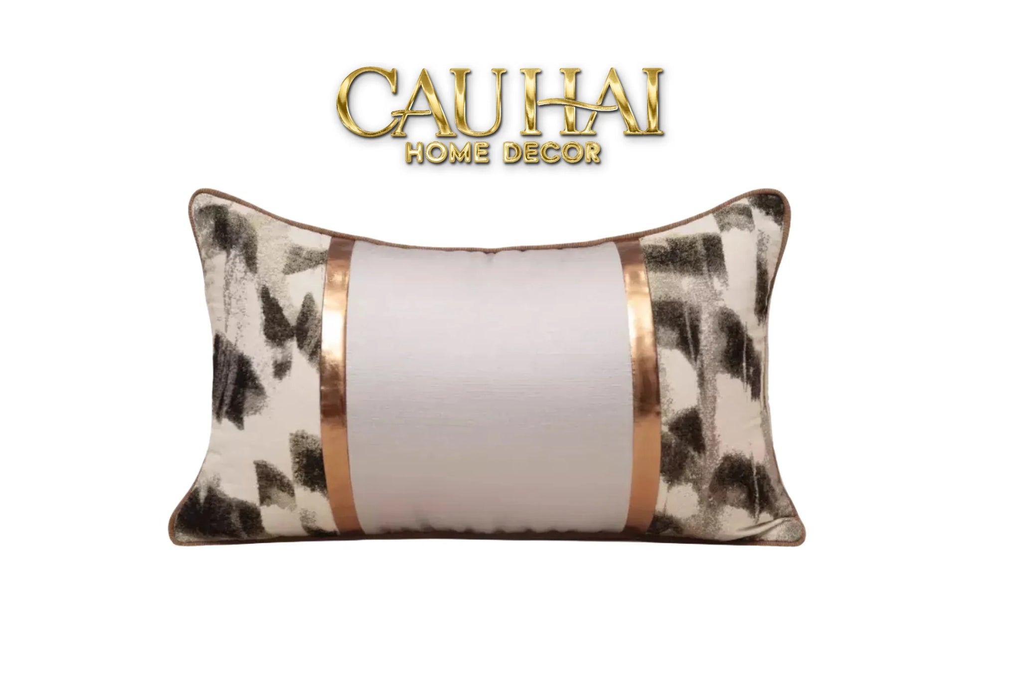 Gối Lụa Jacquard Ophelia Ceinture Métallique 30X50-CẬU HAI HOME DECOR