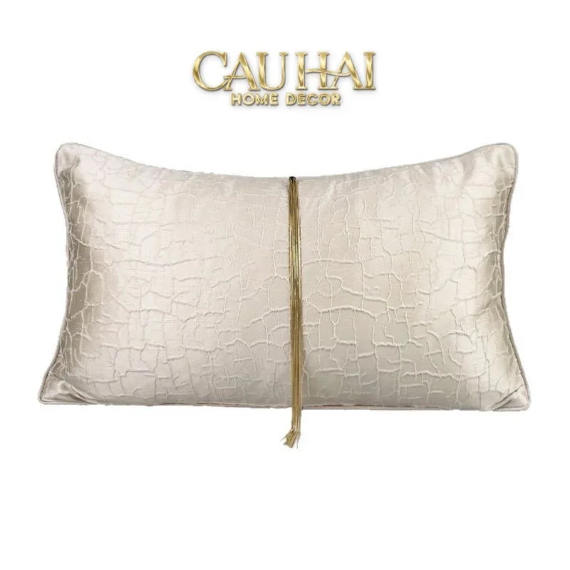 Gối Lụa Satin Glace Cracked Pearl 30X50-VỎ GỐI-CẬU HAI HOME DECOR