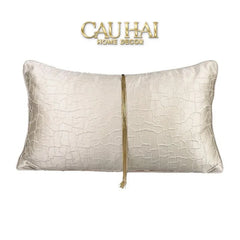 Gối Lụa Satin Glace Cracked Pearl 30X50-CẬU HAI HOME DECOR