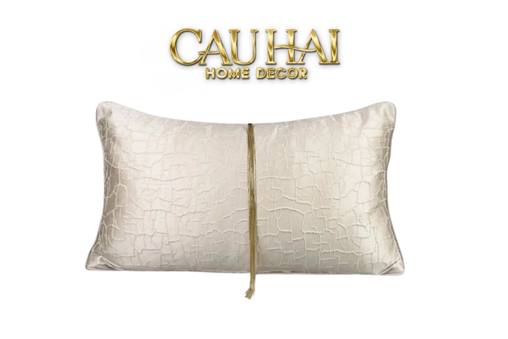 Gối Lụa Satin Glace Cracked Pearl 30X50-CẬU HAI HOME DECOR