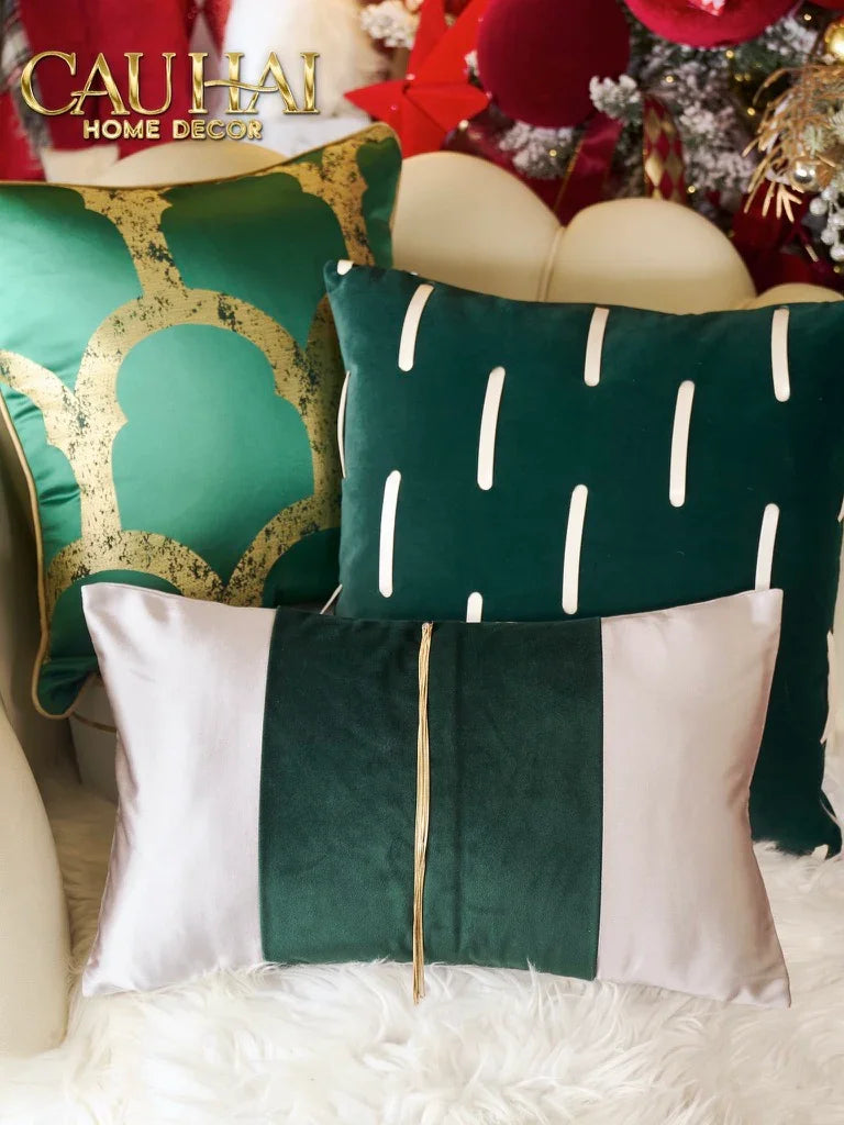Gối Lụa Satin Vert Grace Jewel 30X50-VỎ GỐI-CẬU HAI HOME DECOR