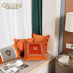 Gối Nhung Terra Heritage H Crest 30X50-VỎ GỐI-CẬU HAI HOME DECOR