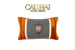 Gối Nhung Terra Heritage H Crest 30X50-VỎ GỐI-CẬU HAI HOME DECOR