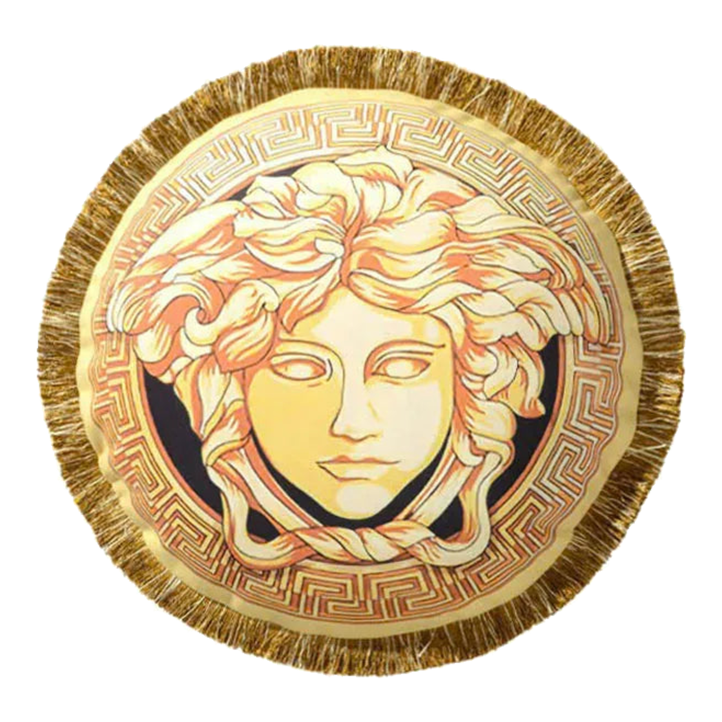 Maison Couture -  Gối Tròn Nhung Chenille V Class Grande Medusa Medallion Centerpiece Amplified 45.