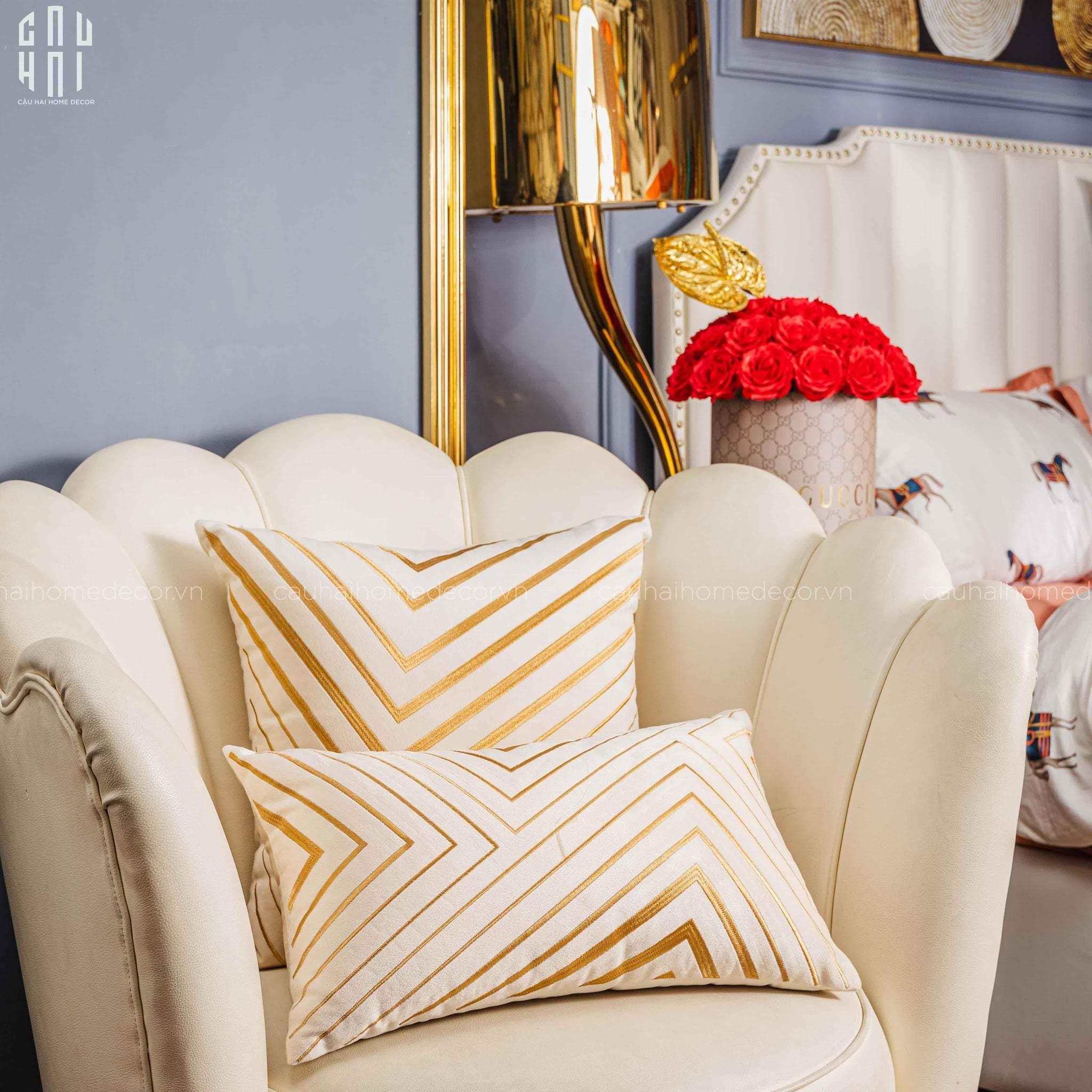 GỐI SOFA NHUNG ASHLEY 30X50 CM