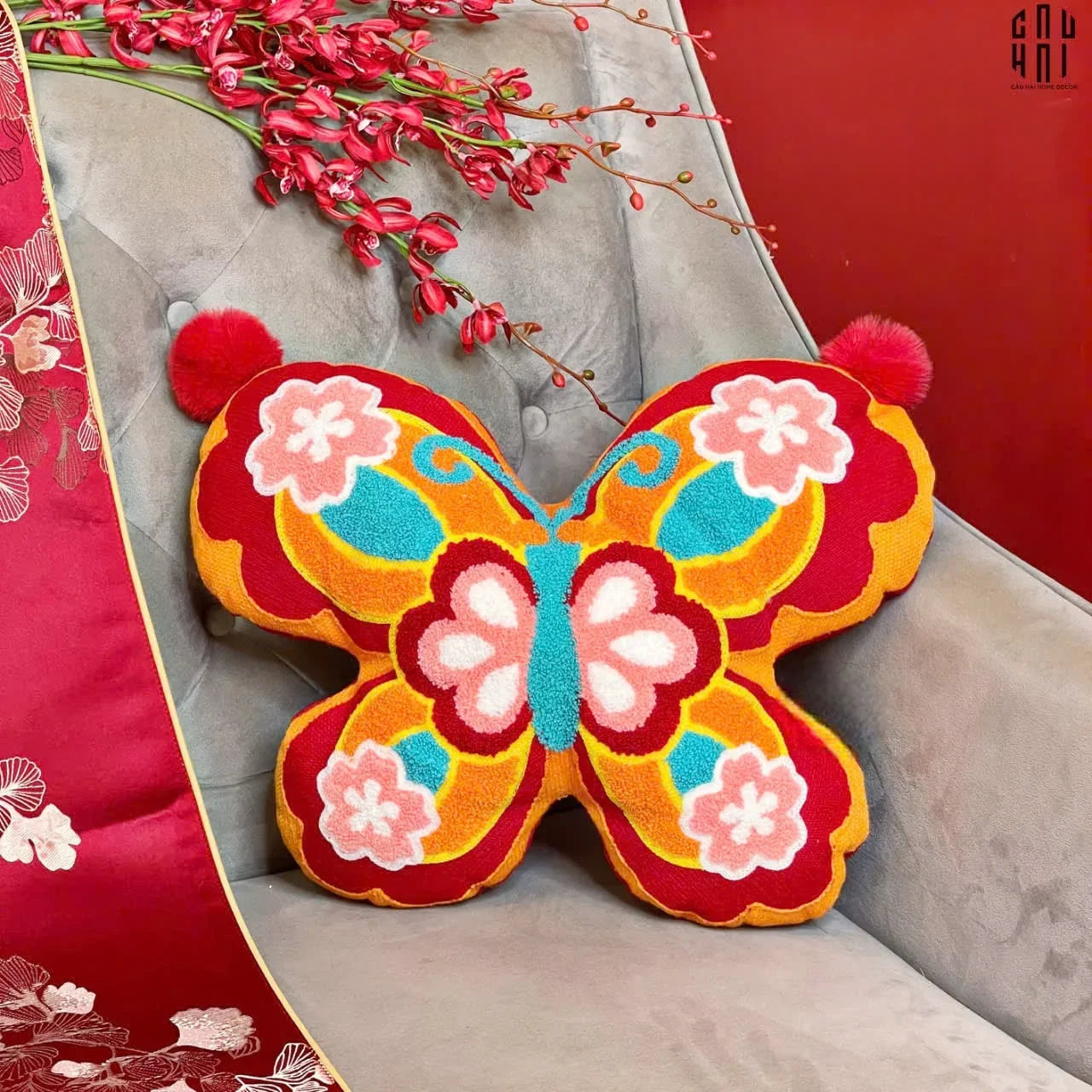 GỐI TRANG TRÍ NGỌC ĐIỆP THIÊN HƯƠNG.-CẬU HAI HOME DECOR