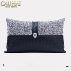 Gối Tweed Leather Midnight Sentinel Panther 30X50-VỎ GỐI-CẬU HAI HOME DECOR