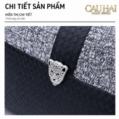 Gối Tweed Leather Midnight Sentinel Panther 30X50-VỎ GỐI-CẬU HAI HOME DECOR