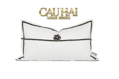 Gối Tweed White Camélia 30X50-CẬU HAI HOME DECOR
