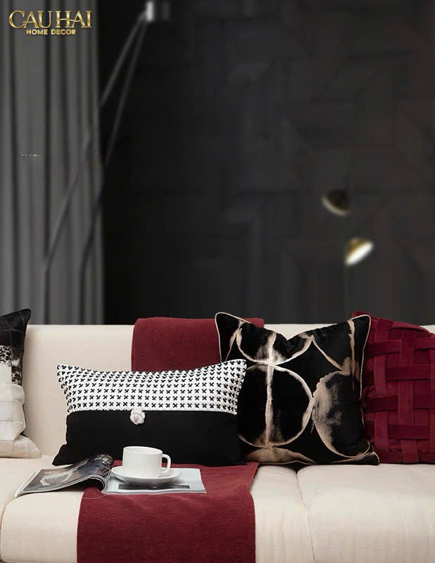 GỐI VELVET TWEED CAMÉLIA MYSTIQUE 30x50-2- Cậu Hai Home Decor