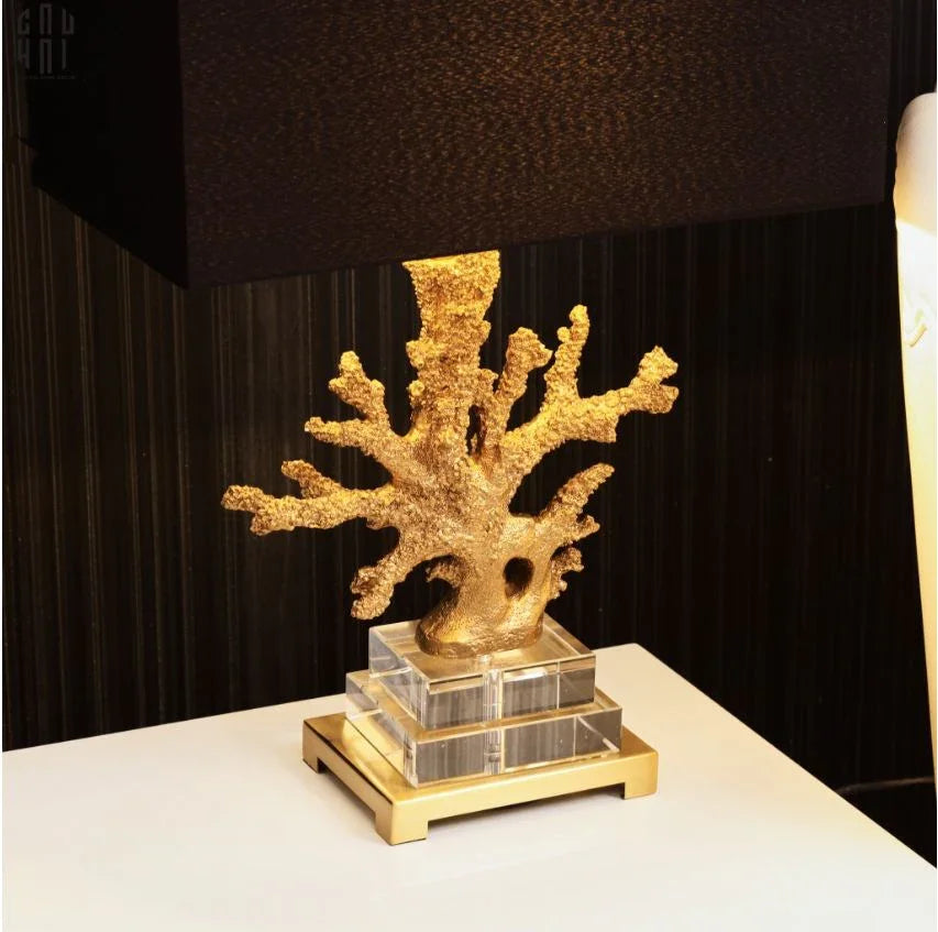 GOLDEN CORAL SIDE TABLE LAMP-CẬU HAI HOME DECOR
