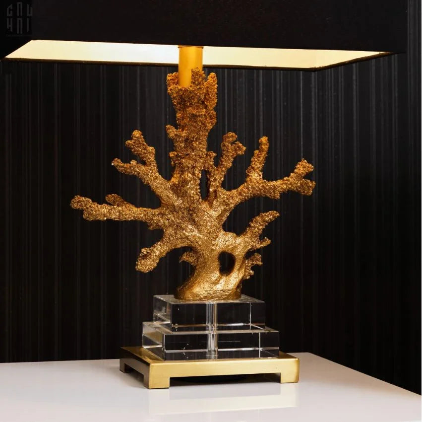GOLDEN CORAL SIDE TABLE LAMP-CẬU HAI HOME DECOR