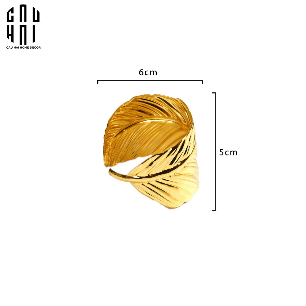 GOLDEN FEATHER NAPKIN RING