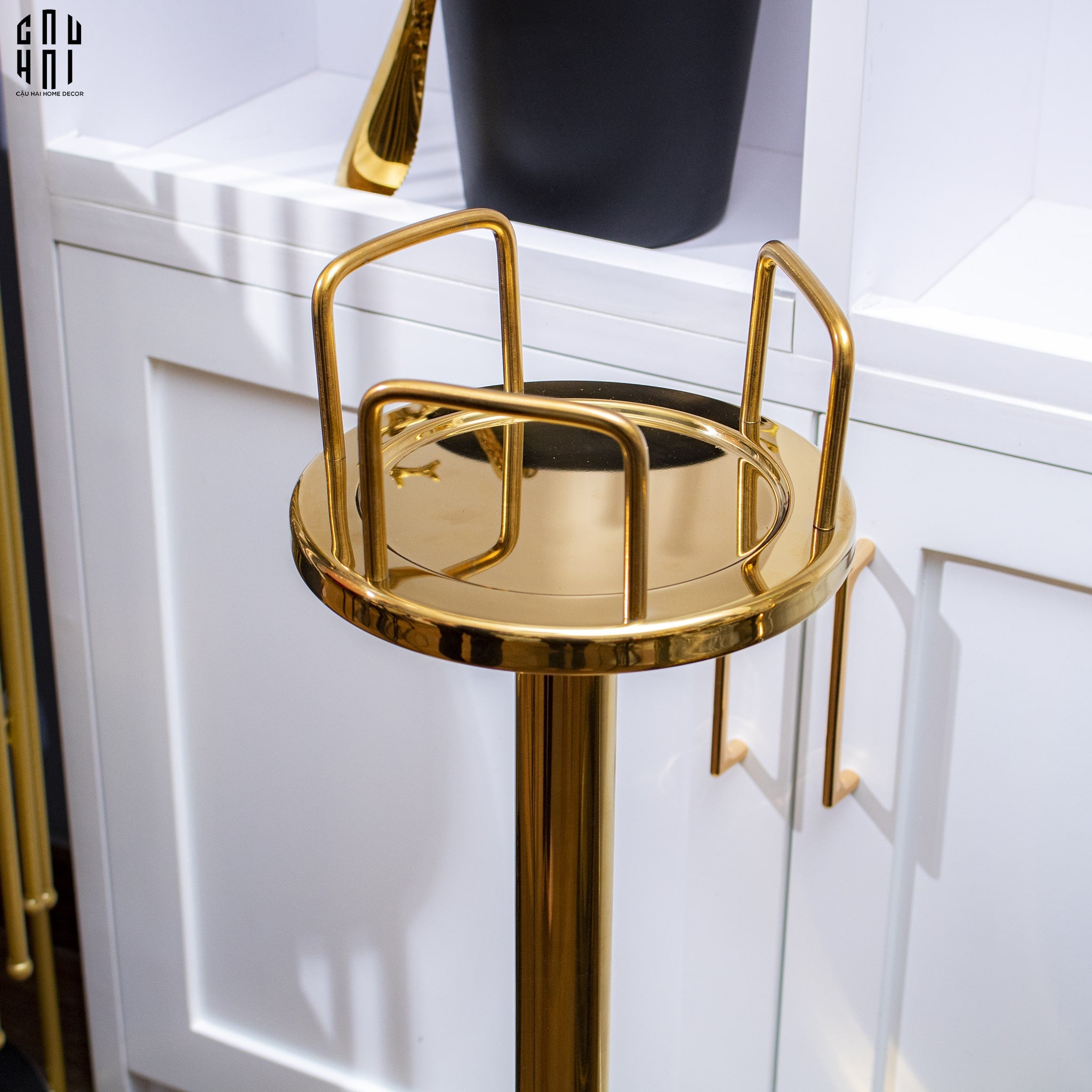 GOLDEN ICE BUCKET HOLDER - GIÁ ĐỰNG XÔ ĐÁ - CẬU HAI HOME DECOR
