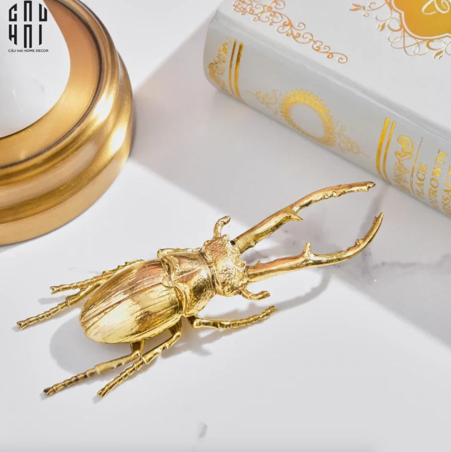 Golden Rhinoceros Beetle-TƯỢNG TRANG TRÍ-Đối tác tại Trung Quốc theo từng đơn đặt hàng-CẬU HAI HOME DECOR