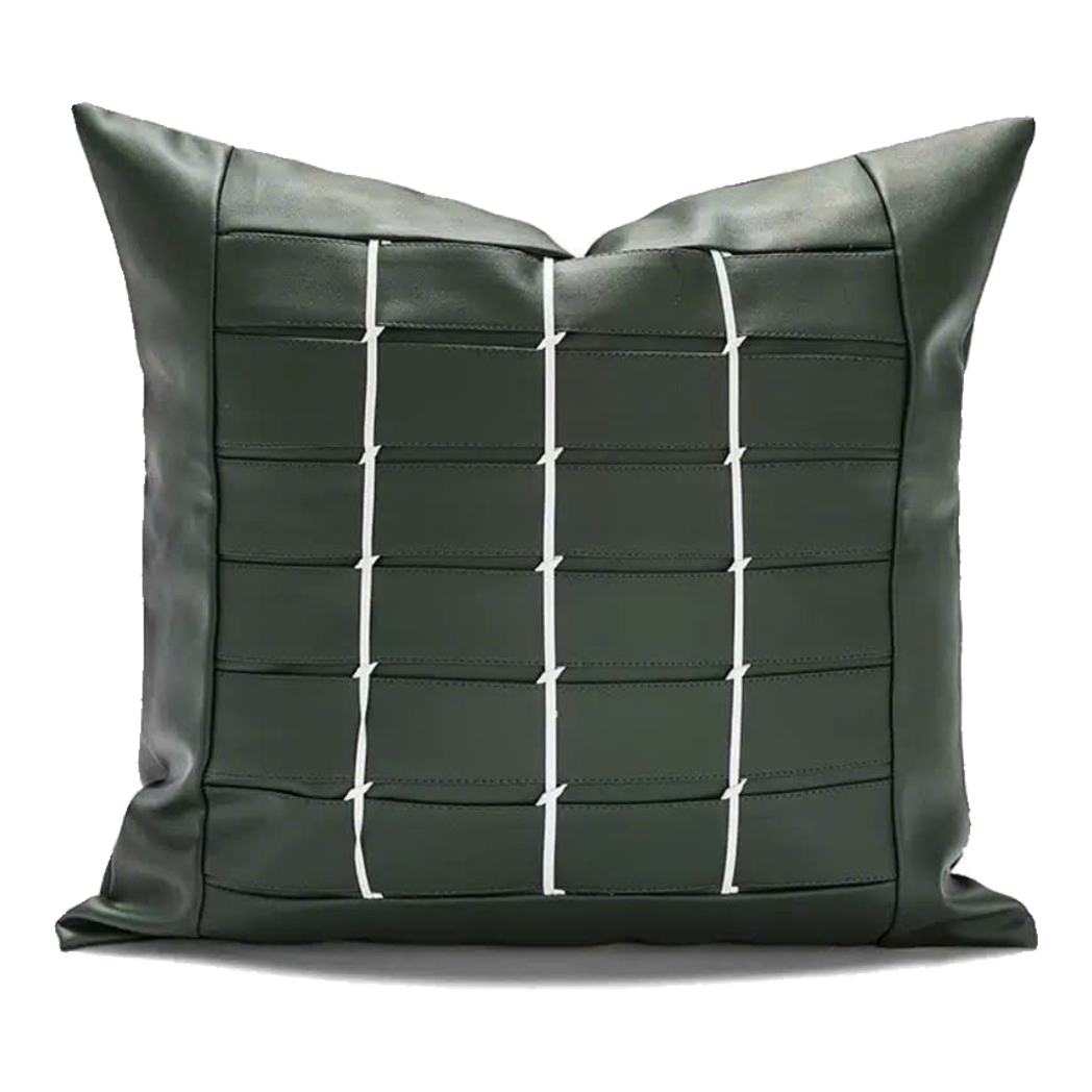Vỏ Gối Leather Grid Équestre Forest 45x45
