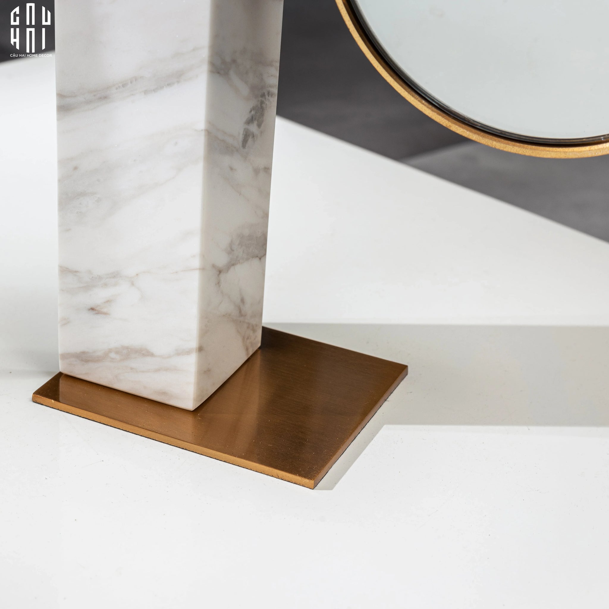 GƯƠNG TRANG ĐIỂM ĐỂ BÀN MARBLE GOLDEN MIRROR SS22-CẬU HAI HOME DECOR