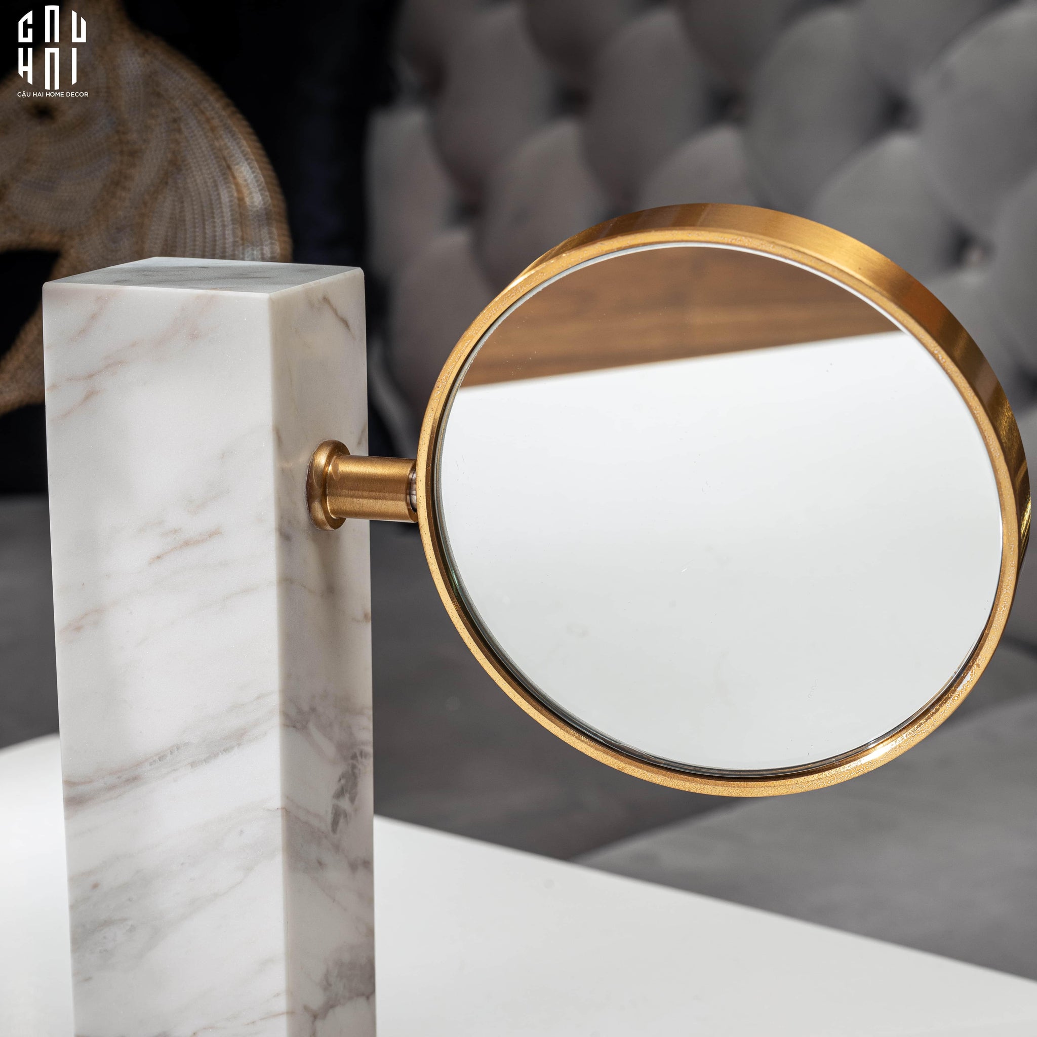 Gương Trang Điểm Để Bàn Marble Golden Mirror Ss22-GƯƠNG TRANG ĐIỂM-CẬU HAI HOME DECOR