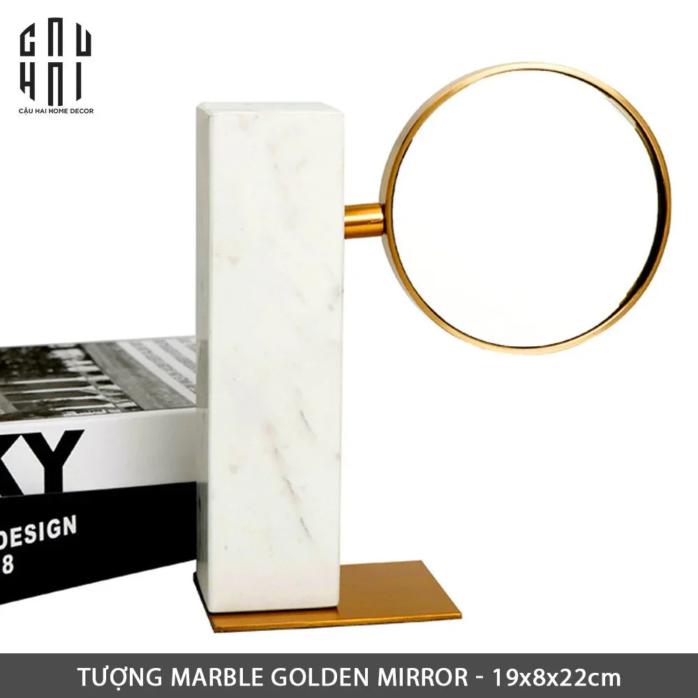 Gương Trang Điểm Để Bàn Marble Golden Mirror Ss22-GƯƠNG TRANG ĐIỂM-CẬU HAI HOME DECOR